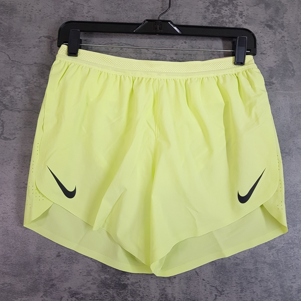 NIKE AeroSwift Dri-FIT ADV 4" Brief-Lined Running Shorts Mens MEDIUM Yellow